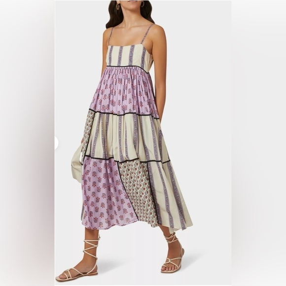 RHODE Dresses & Skirts - Rhode Resort Saachi Midi Dress Violet Floral Sleeveless Summer Boho Chic Sz.Sm